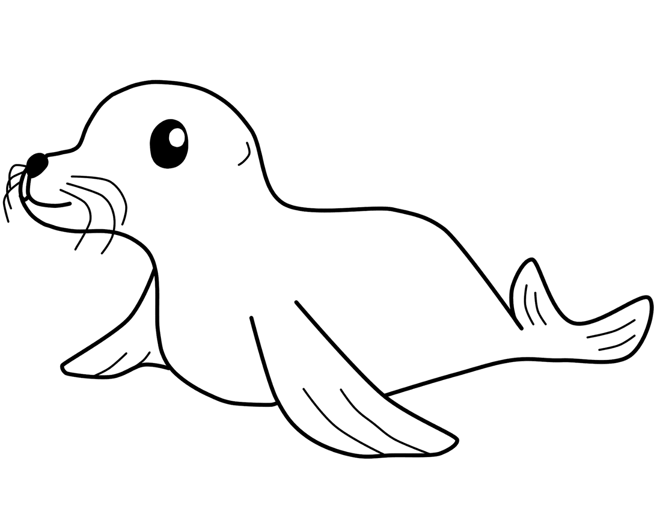 Desenho de Focas para colorir e imprimir: número 8