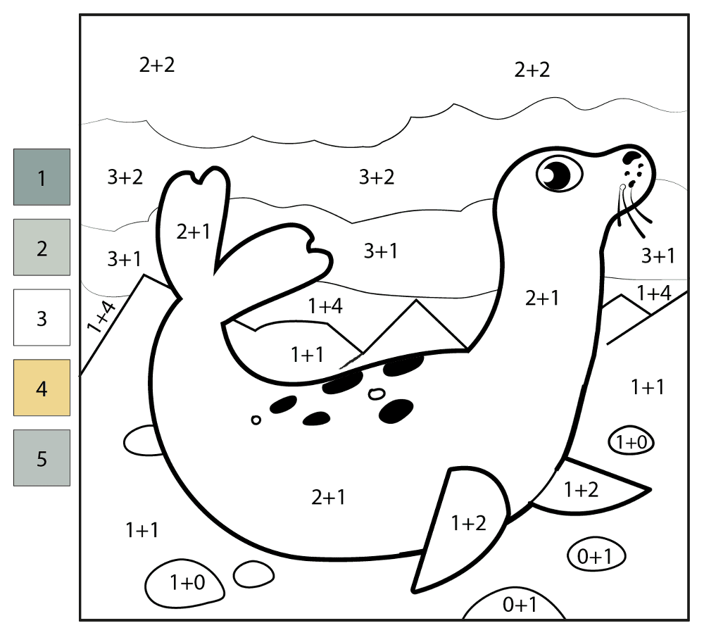 Desenho de Focas para colorir e imprimir: número 14
