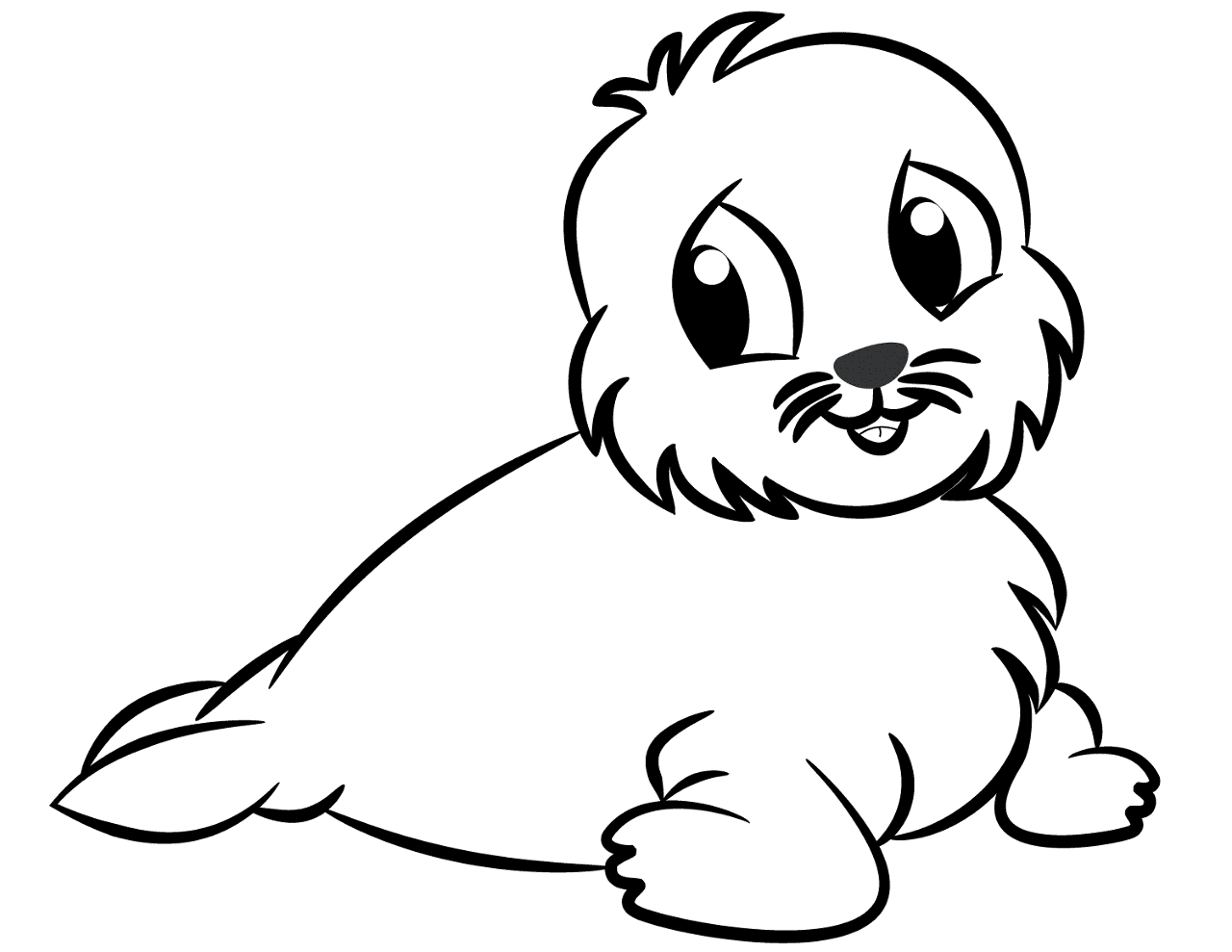 Desenho de Focas para colorir e imprimir: número 16