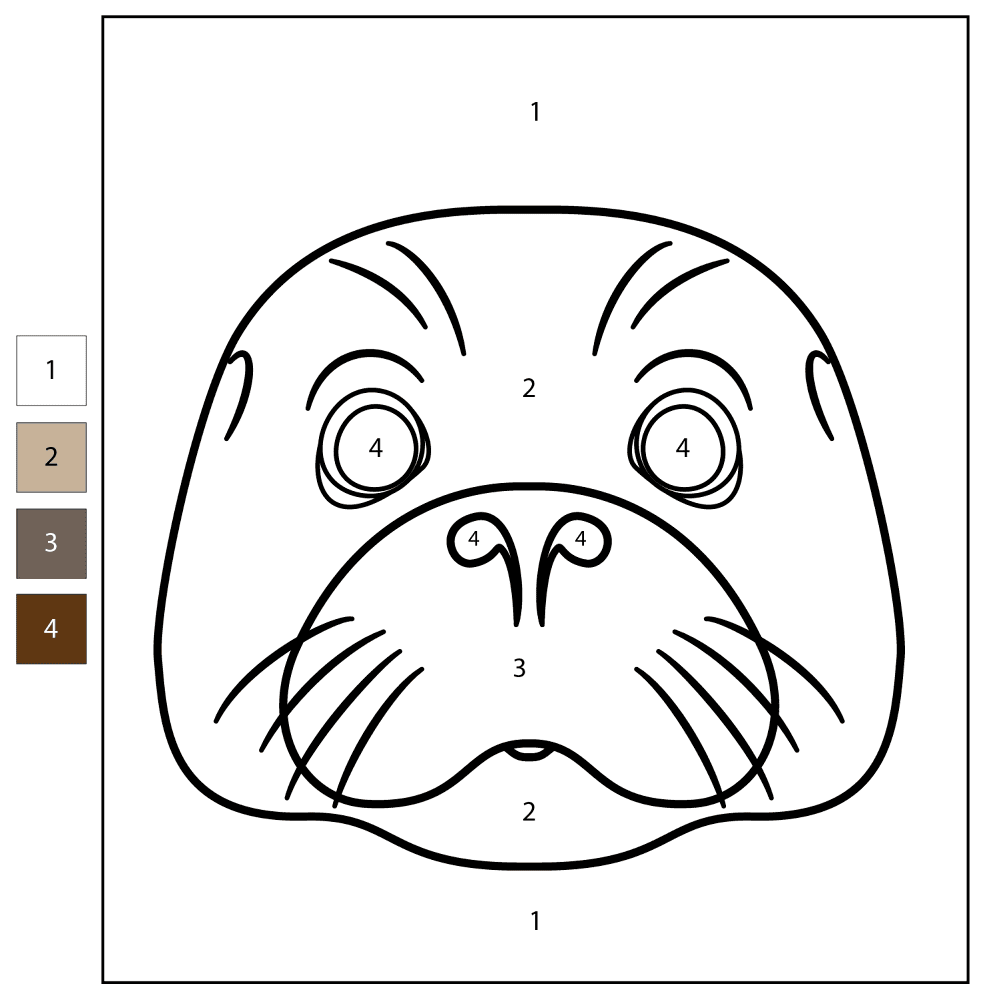 Desenho de Focas para colorir e imprimir: número 24