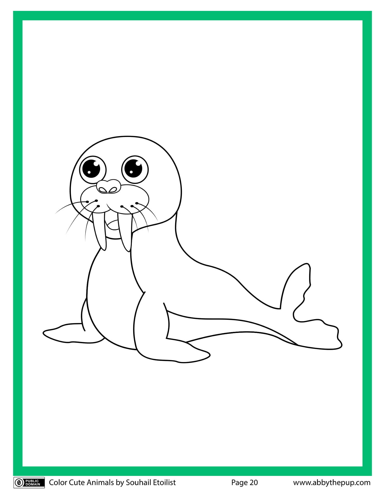 Desenho de Focas para colorir e imprimir: número 25