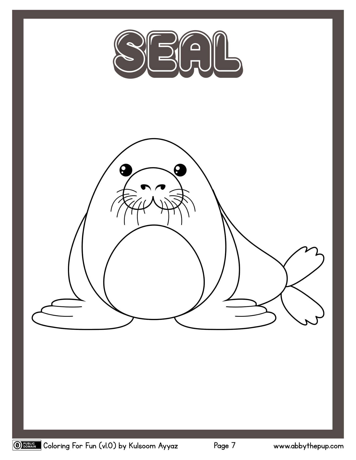 Desenho de Focas para colorir e imprimir: número 26