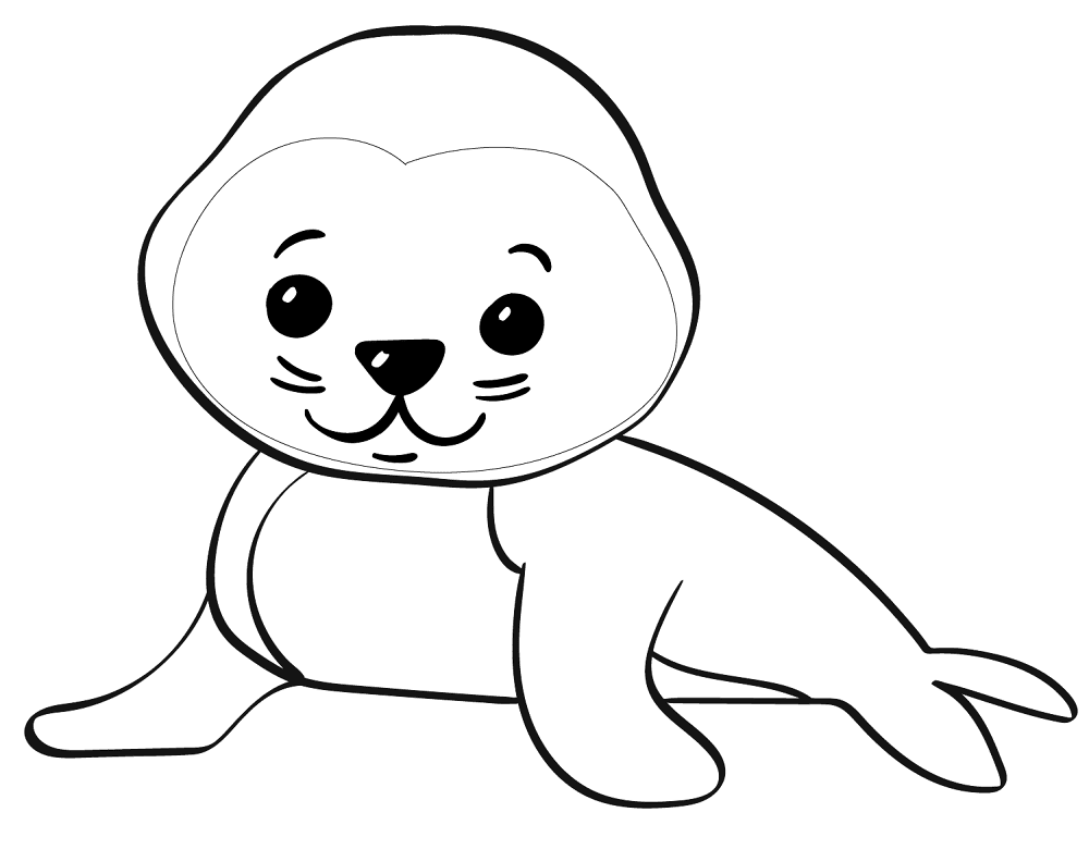 Desenho de Focas para colorir e imprimir: número 27