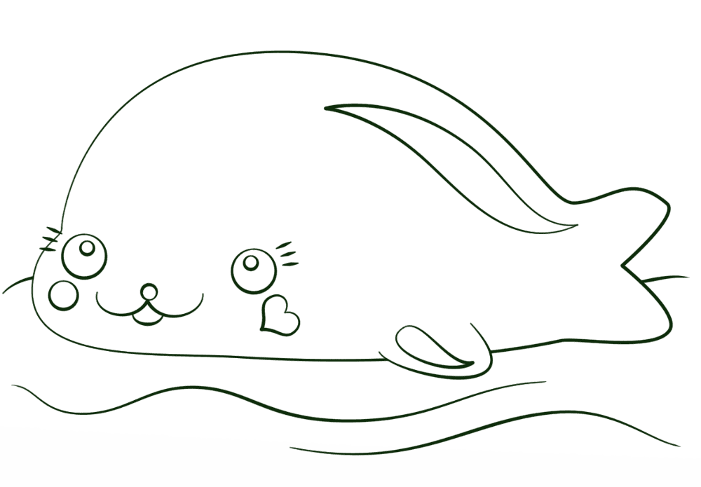 Desenho de Focas para colorir e imprimir: número 43