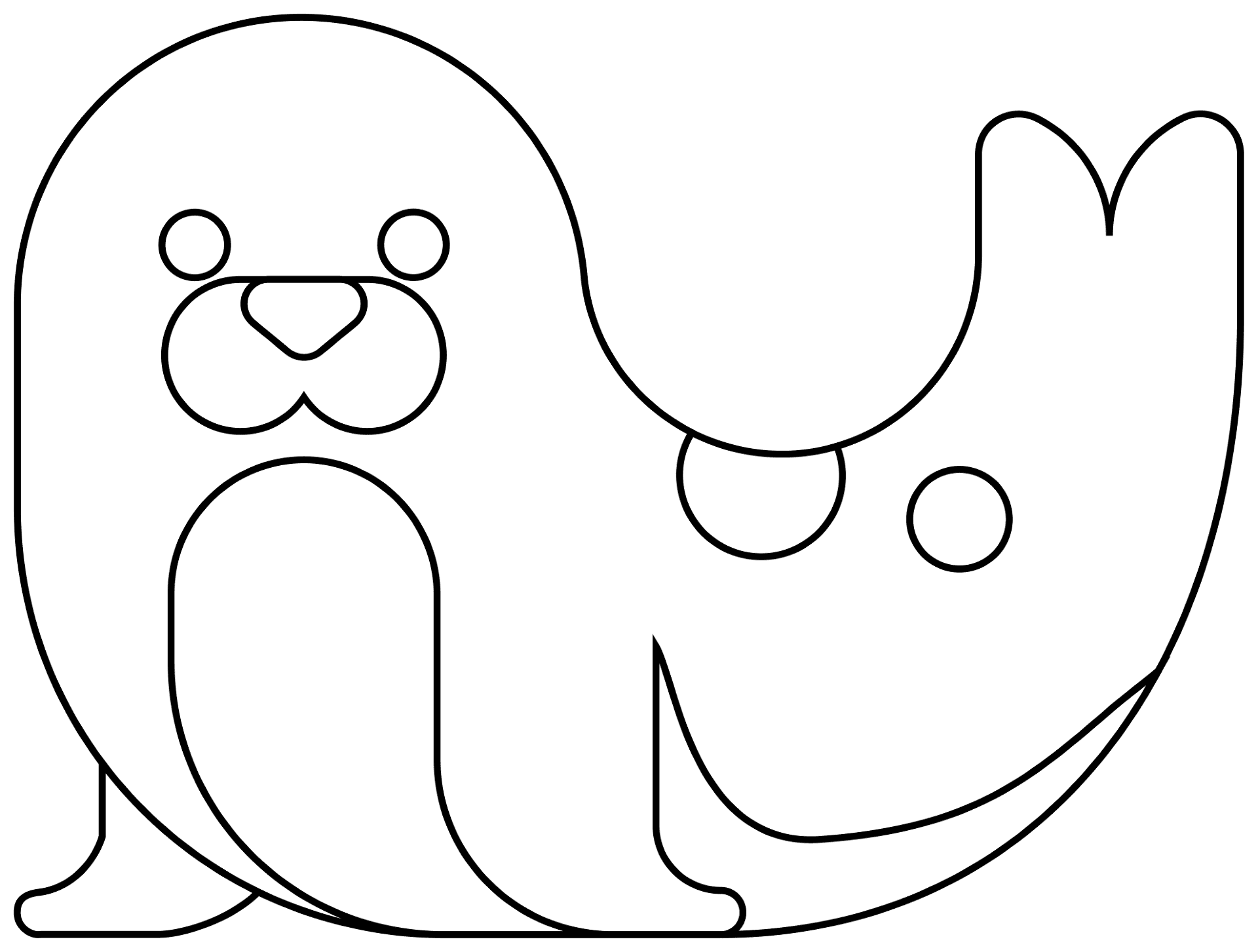 Desenho de Focas para colorir