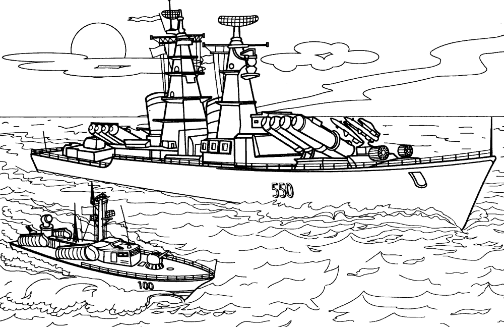 Desenho de Foguete para colorir e imprimir: número 4