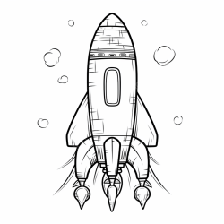 Desenho de Foguete para colorir e imprimir: número 10