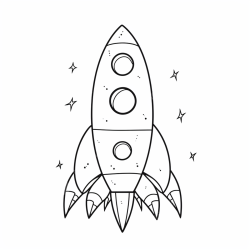 Desenho de Foguete para colorir e imprimir: número 11