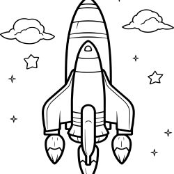 Desenho de Foguete para colorir e imprimir: número 12