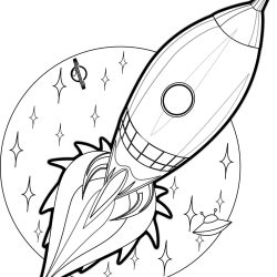 Desenho de Foguete para colorir e imprimir: número 13