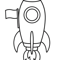 Desenho de Foguete para colorir e imprimir: número 14