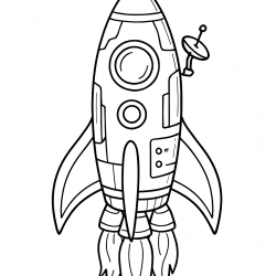 Desenho de Foguete para colorir e imprimir: número 17