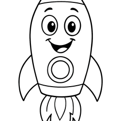 Desenho de Foguete para colorir e imprimir: número 18