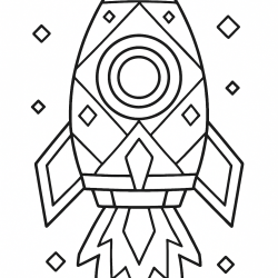 Desenho de Foguete para colorir e imprimir: número 19
