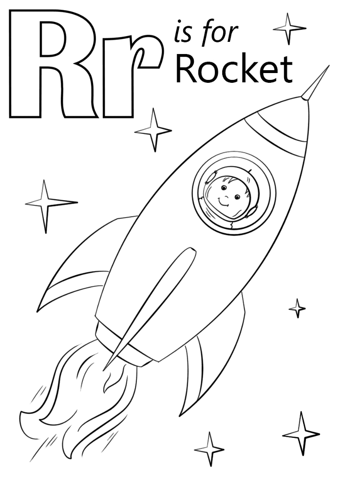Desenho de Foguete para colorir e imprimir: número 23