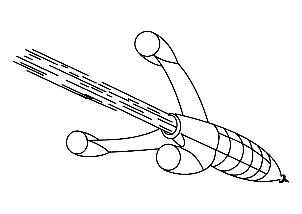 Desenho de Foguete para colorir e imprimir: número 31