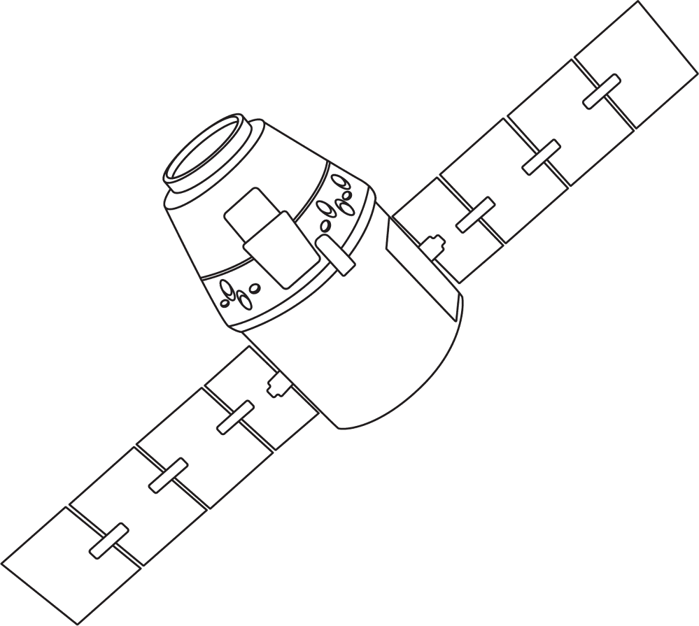 Desenho de Foguete para colorir e imprimir: número 34