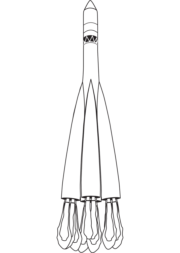 Desenho de Foguete para colorir e imprimir: número 38