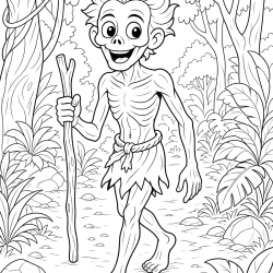 Desenho de Folclore para colorir e imprimir: número 3