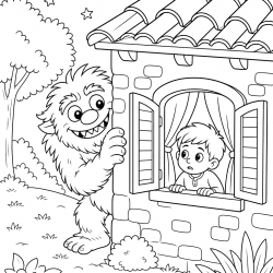 Desenho de Folclore para colorir e imprimir: número 4