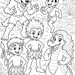 Desenho de Folclore para colorir e imprimir: número 7