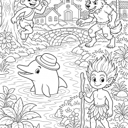 Desenho de Folclore para colorir e imprimir: número 8
