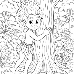 Desenho de Folclore para colorir e imprimir: número 9