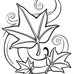 Desenho de Folhas para colorir e imprimir: número 9