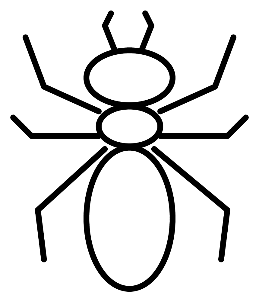 Desenho de Formigas para colorir e imprimir: número 2