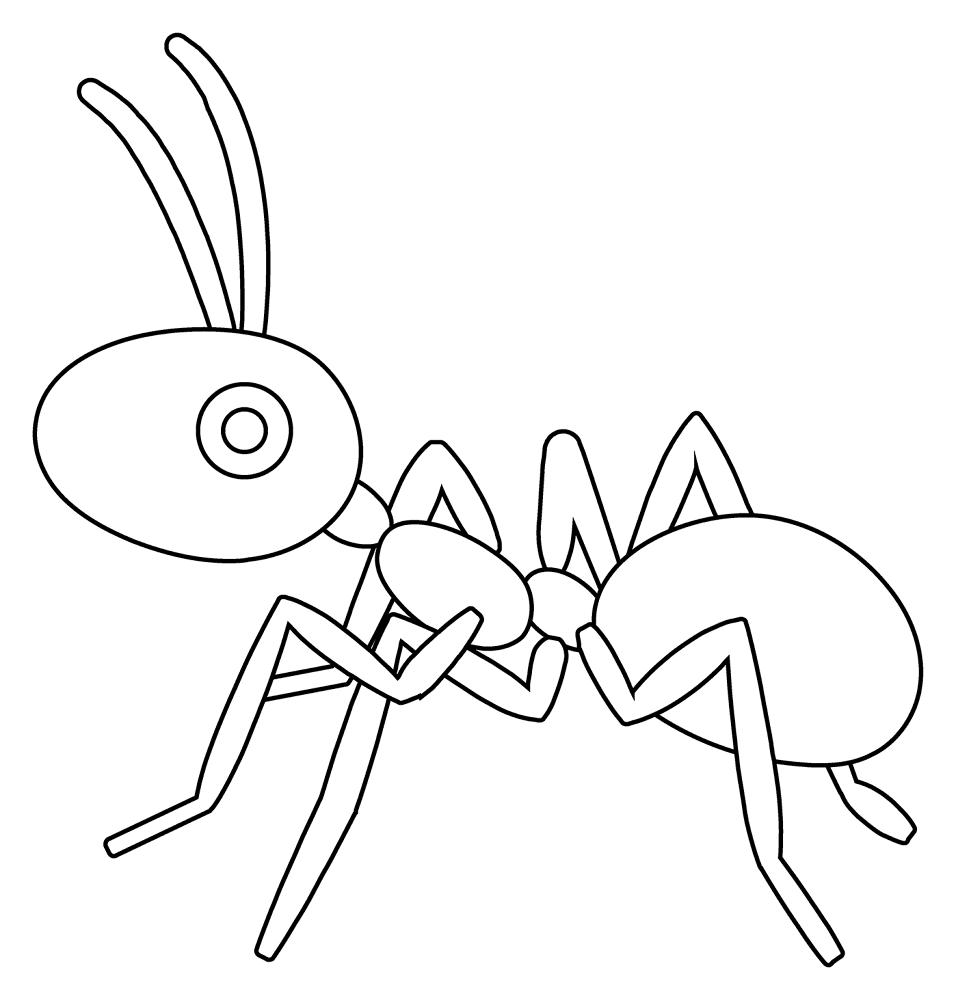 Desenho de Formigas para colorir e imprimir: número 4