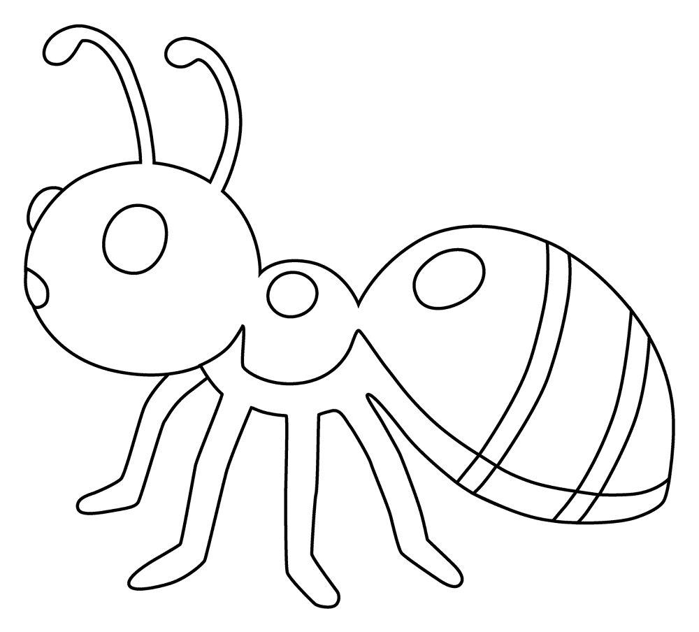 Desenho de Formigas para colorir e imprimir: número 5