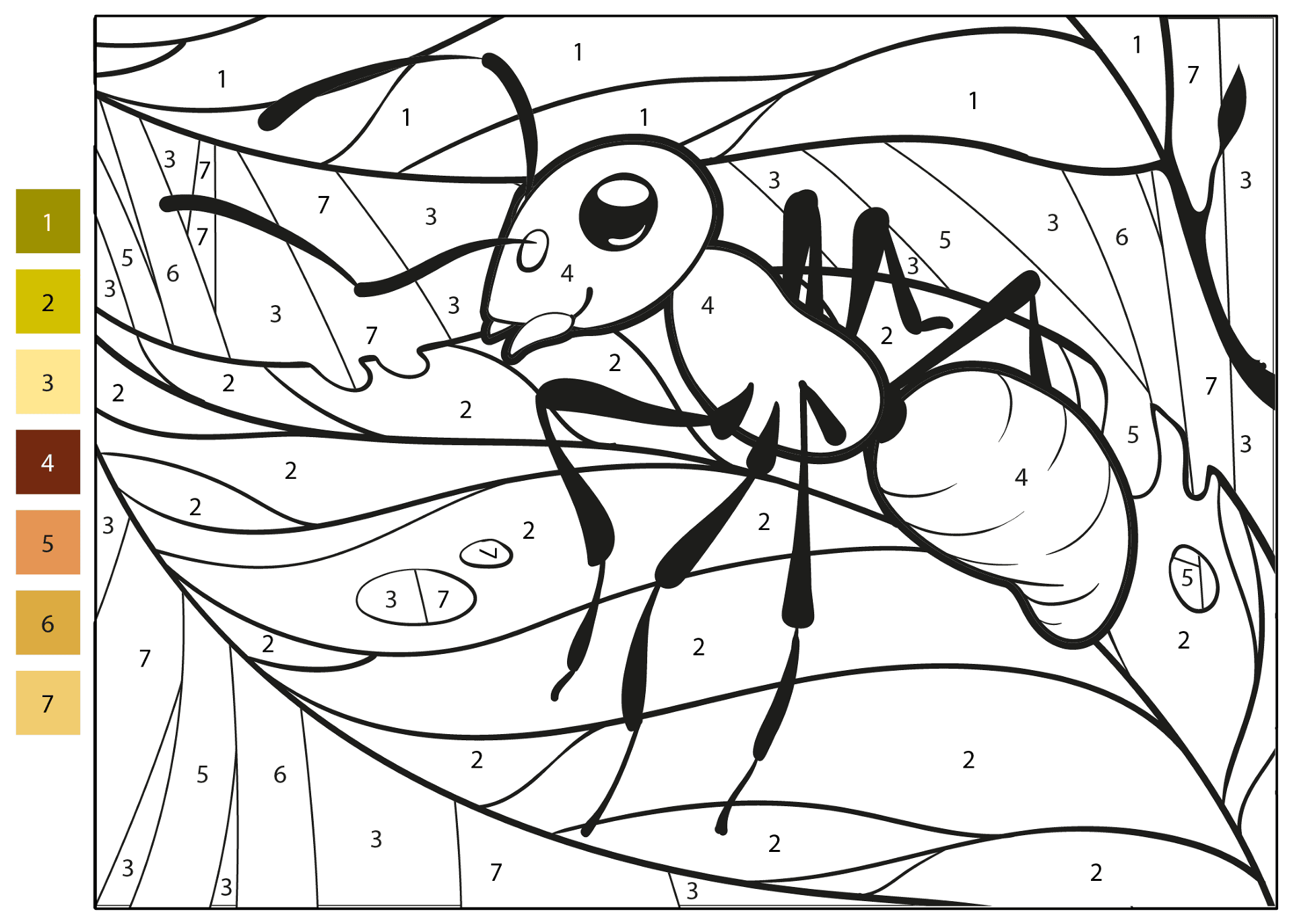 Desenho de Formigas para colorir e imprimir: número 8