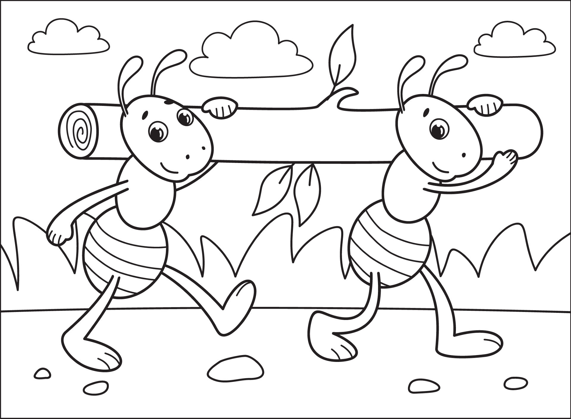 Desenho de Formigas para colorir e imprimir: número 26