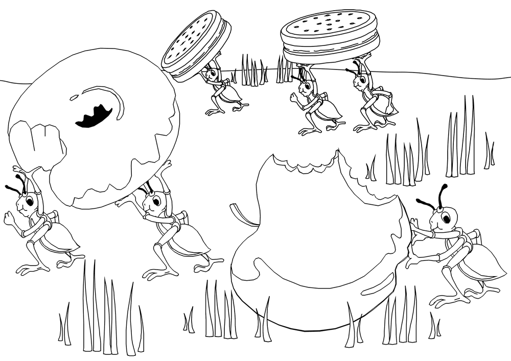 Desenho de Formigas para colorir e imprimir: número 37