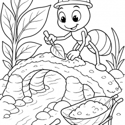 Desenho de Formigas para colorir