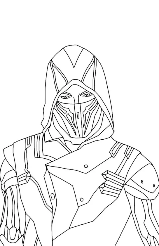 Desenho de Free Fire para colorir e imprimir: número 1