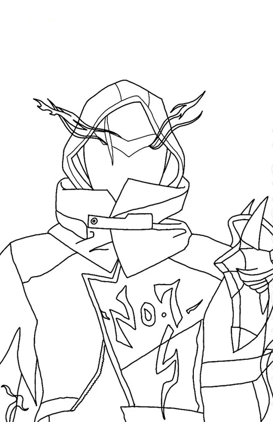 Desenho de Free Fire para colorir e imprimir: número 2