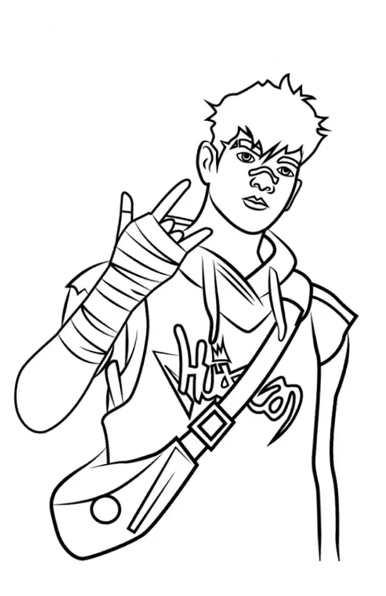 Desenho de Free Fire para colorir e imprimir: número 5