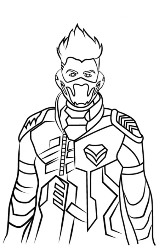 Desenho de Free Fire para colorir e imprimir: número 6