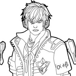 Desenho de Free Fire para colorir e imprimir: número 8