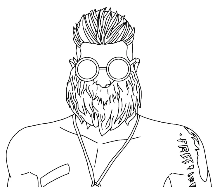 Desenho de Free Fire para colorir e imprimir: número 9
