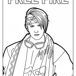 Desenho de Free Fire para colorir e imprimir: número 11
