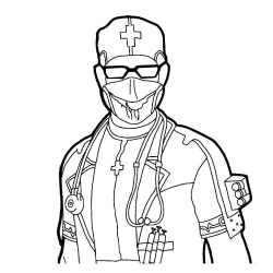 Desenho de Free Fire para colorir e imprimir: número 12