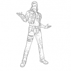 Desenho de Free Fire para colorir e imprimir: número 13