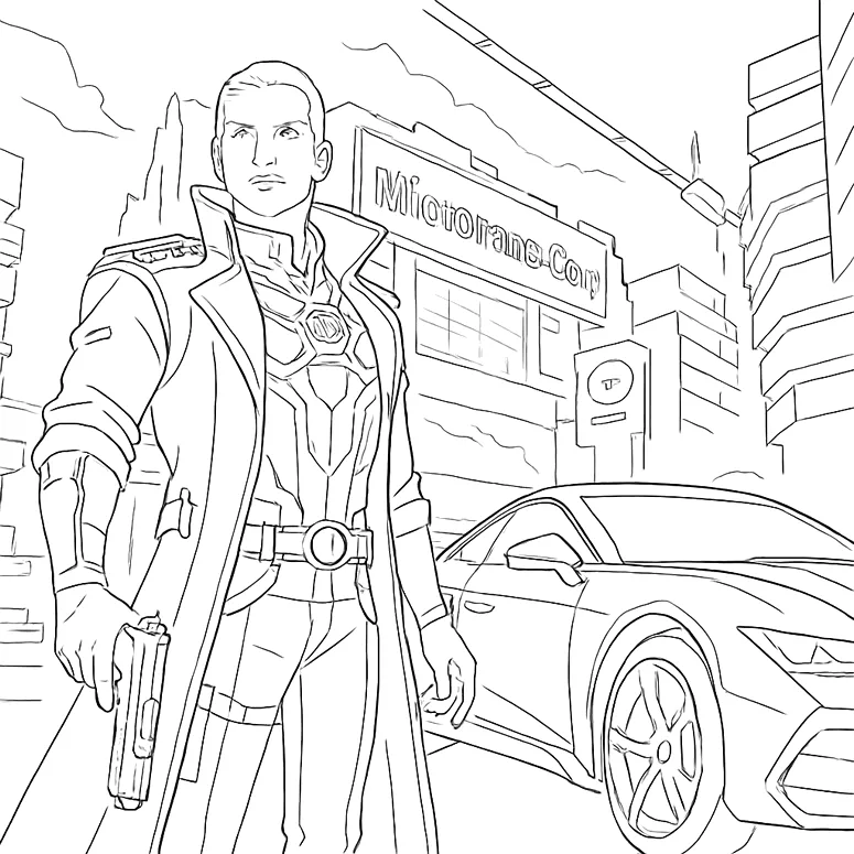 Desenho de Free Fire para colorir e imprimir: número 15