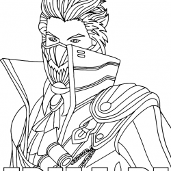 Desenho de Free Fire para colorir e imprimir: número 17
