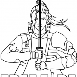 Desenho de Free Fire para colorir e imprimir: número 18