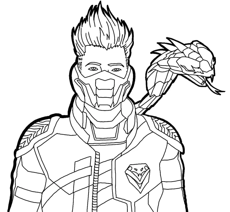 Desenho de Free Fire para colorir e imprimir: número 20