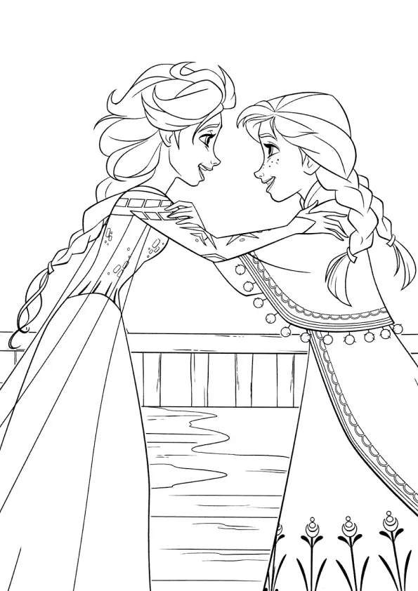 Desenho de Frozen para colorir e imprimir: número 1
