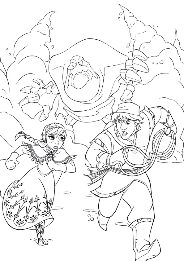 Desenho de Frozen para colorir e imprimir: número 2